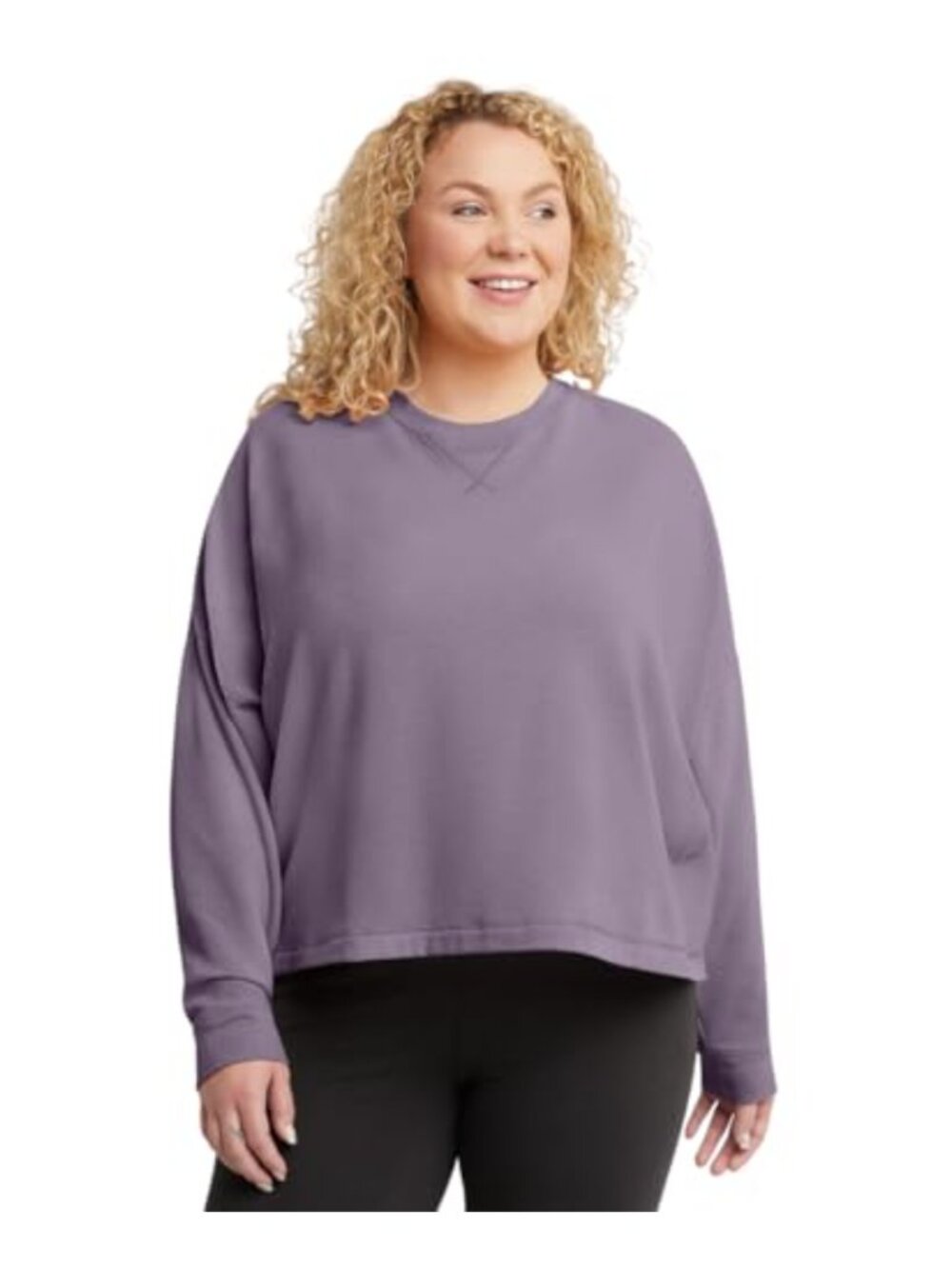 Hanes Womens Cozy Fleece Crop Top Soft-Brushed Pullover Cropped Sweatshirt